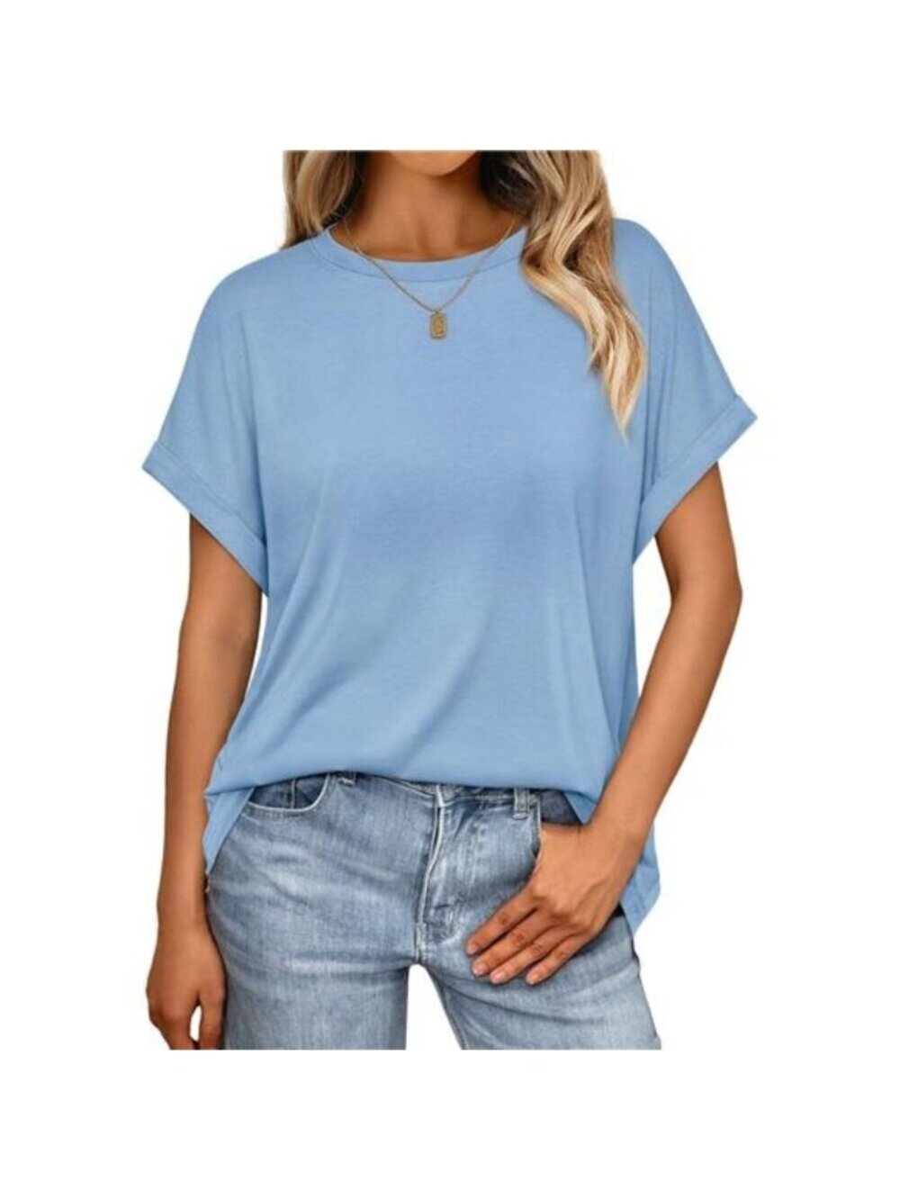 Womens Summer Tops Outfits Spring Casual Dressy T Shirts Workout Light Blue